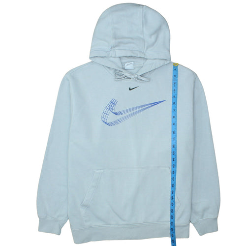 Nike Mens Light Blue XL Pullover Hoodie with Graphic Print