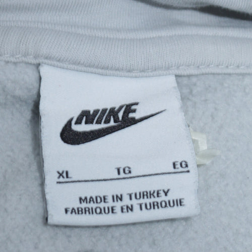 Nike Mens Light Blue XL Pullover Hoodie with Graphic Print