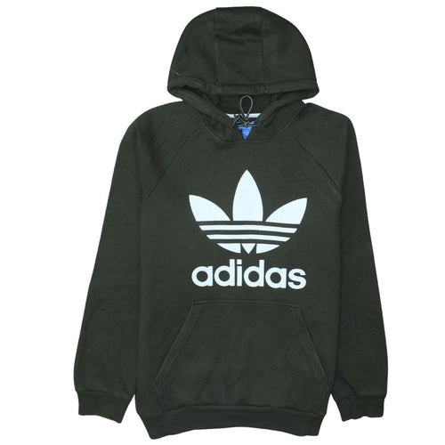 Adidas Men's Green Logo Pullover Hoodie L Fleece Sportswear