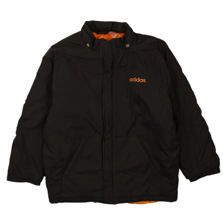 Adidas Boys Black Puffer Jacket 12 Years Hooded Winter Coat