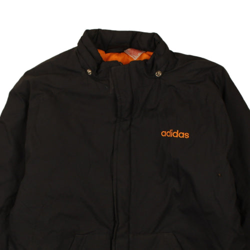Adidas Boys Black Puffer Jacket 12 Years Hooded Winter Coat