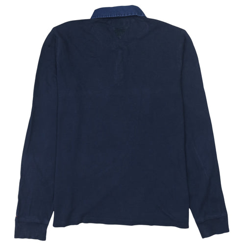 Tommy Hilfiger Men's Blue Slim Fit 2XL Long Sleeve Collared Polo Shirt