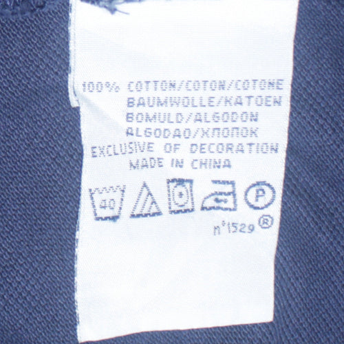 Tommy Hilfiger Men's Blue Slim Fit 2XL Long Sleeve Collared Polo Shirt