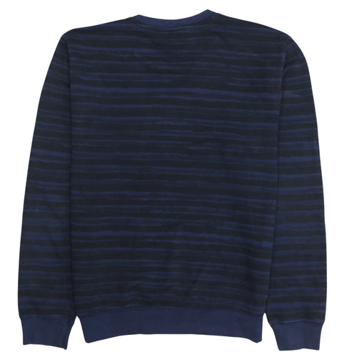 Champion Men's Blue Striped Pullover Sweatshirt Medium