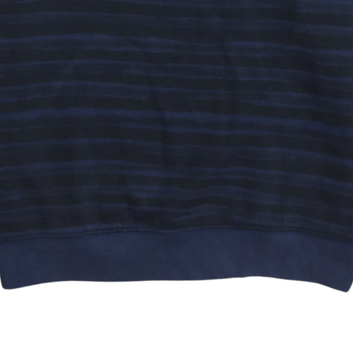 Champion Men's Blue Striped Pullover Sweatshirt Medium