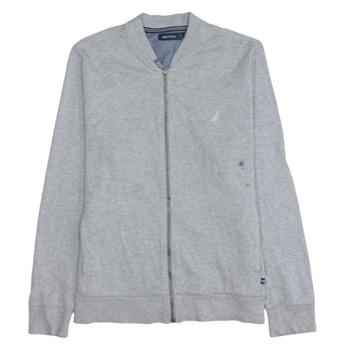 Nautica Mens Grey Cotton Full Zip Basic Jacket Size L