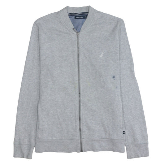 Nautica Mens Grey Cotton Full Zip Basic Jacket Size L