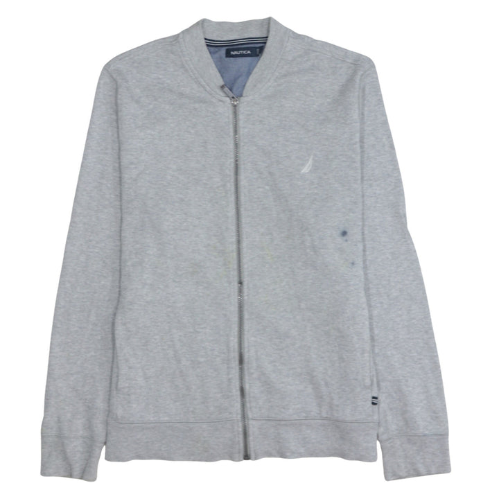 Nautica Mens Grey Cotton Full Zip Basic Jacket Size L