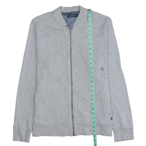 Nautica Mens Grey Cotton Full Zip Basic Jacket Size L