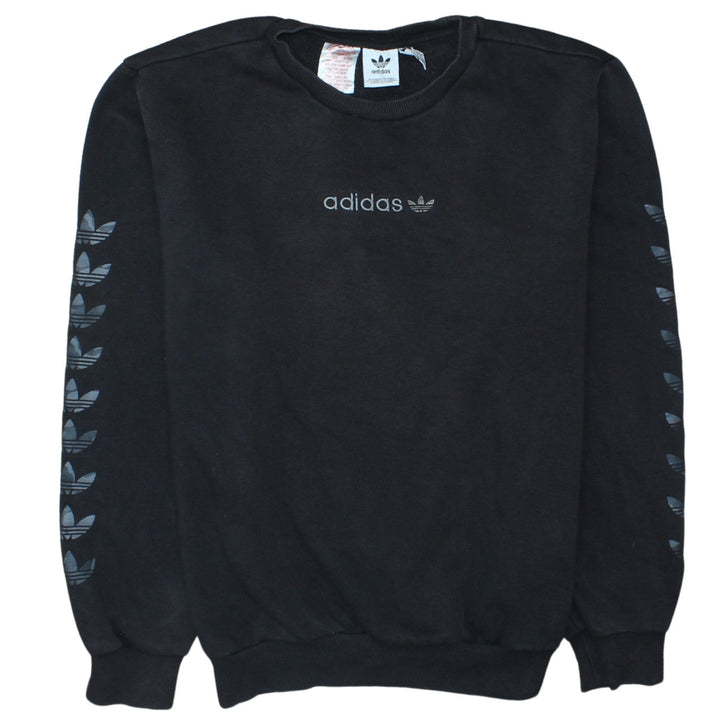 Adidas Boys Black Crew Neck Pullover Sweatshirt Size 15-16 Years