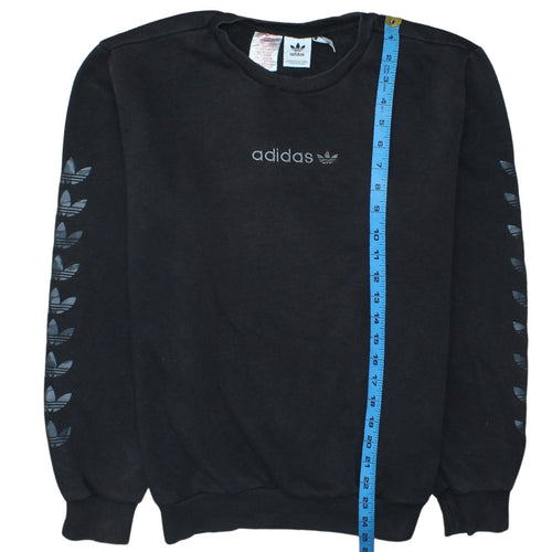 Adidas Boys Black Crew Neck Pullover Sweatshirt Size 15-16 Years
