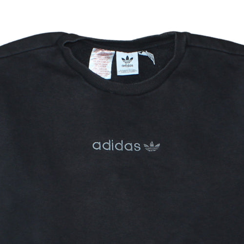 Adidas Boys Black Crew Neck Pullover Sweatshirt Size 15-16 Years