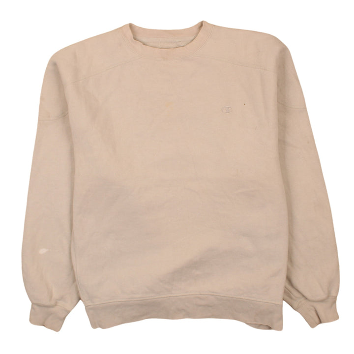 Champion Men's Beige Crew Neck Pullover Sweatshirt Size L