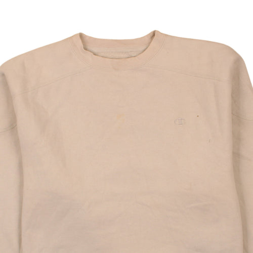 Champion Men's Beige Crew Neck Pullover Sweatshirt Size L