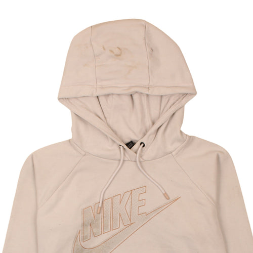 Nike Men’s Beige Pullover Hoodie M Regular Fit Sportswear