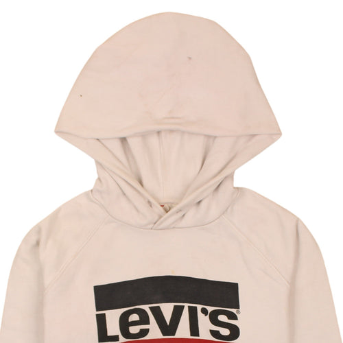 Levi's Men's White XS Pullover Hoodie with Logo Print