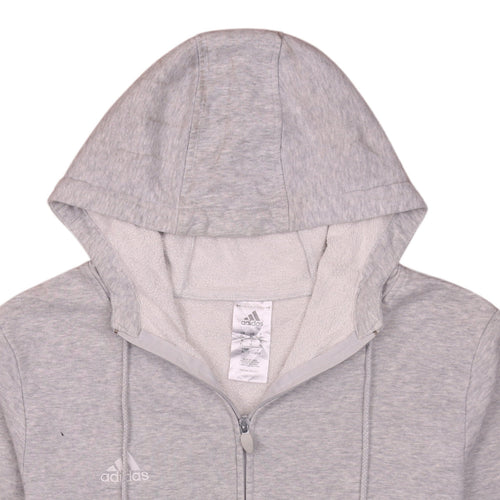 Adidas Mens Grey Full Zip Hoodie XL Regular Fit Lightweight