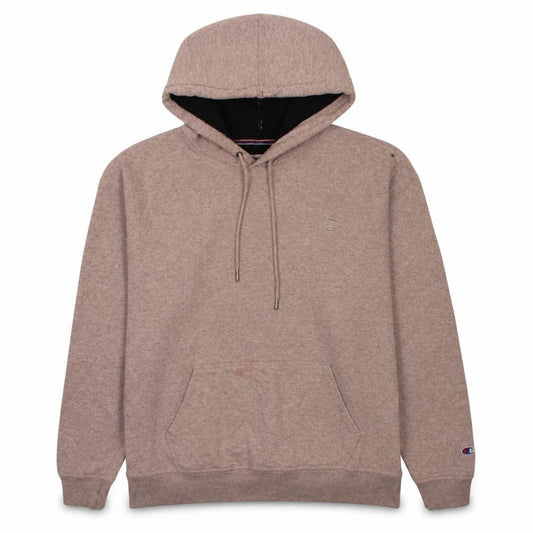 Front view of Champion Men’s Beige Pullover Hoodie XL Fleece Athletic Sweatshirt