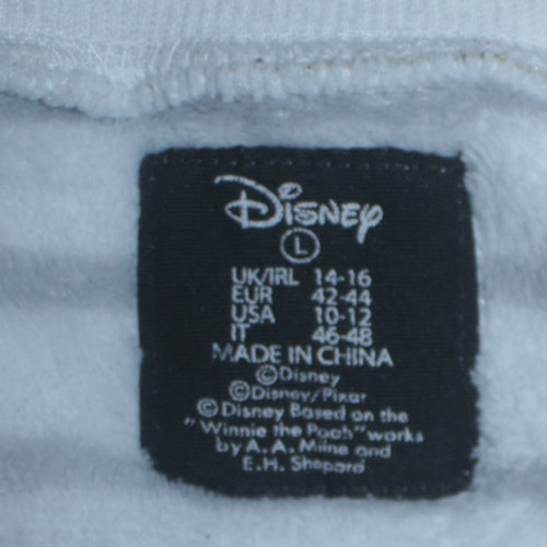 Disney Women’s White Striped Fleece Mickey Mouse Pyjama Top L
