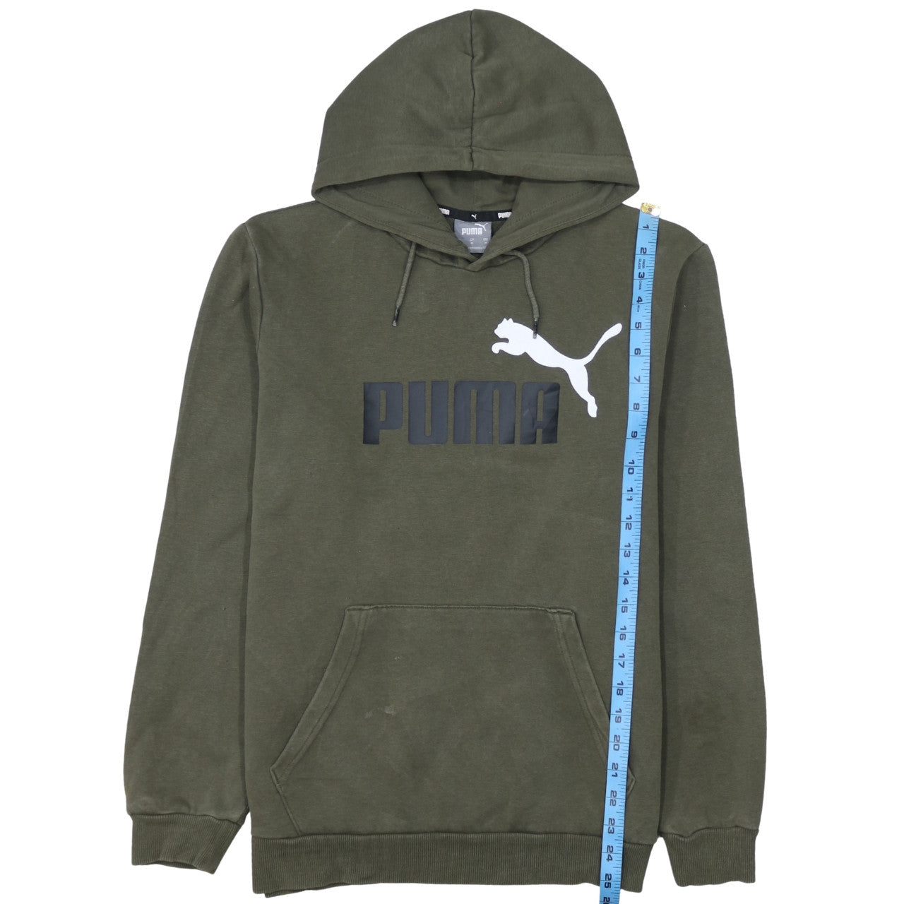 Puma Mens Green Pullover Hoodie M Logo Sportswear
