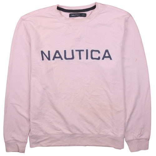 Nautica Men’s Pink Embroidered Logo Sweatshirt Size M