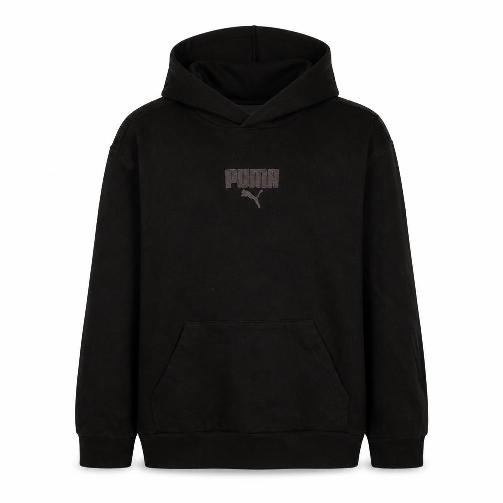 Puma Boys Black Pullover Hoodie 14-16 Years Regular Fit Fleece Sweatshirt