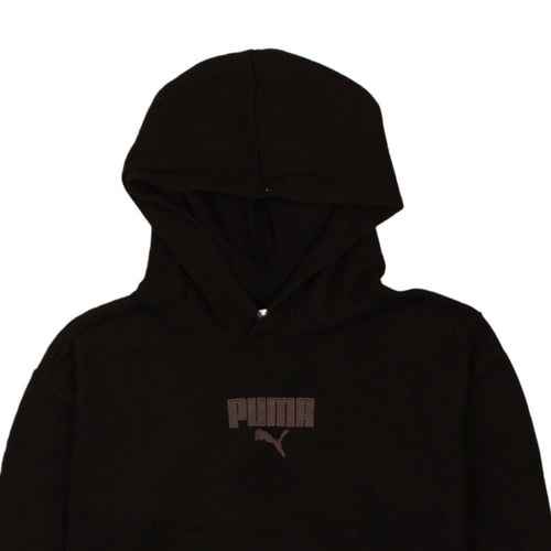 Puma Boys Black Pullover Hoodie 14-16 Years Regular Fit Fleece Sweatshirt