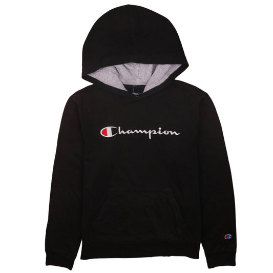 Champion Women's Black XL Pullover Hoodie with Logo Embroidery