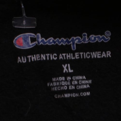 Champion Women's Black XL Pullover Hoodie with Logo Embroidery