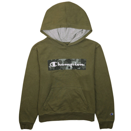 Champion Boys Green XL Camouflage Logo Pullover Hoodie Sweatshirt