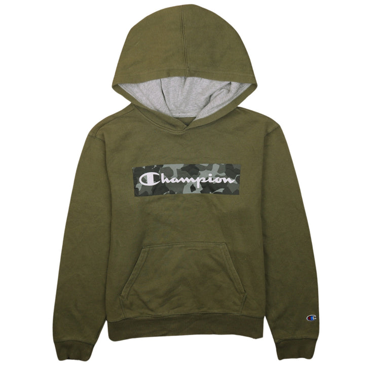 Champion Boys Green XL Camouflage Logo Pullover Hoodie Sweatshirt