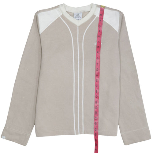 Adidas Boys Beige V-Neck Pullover Sweatshirt Size 176 Long Sleeve