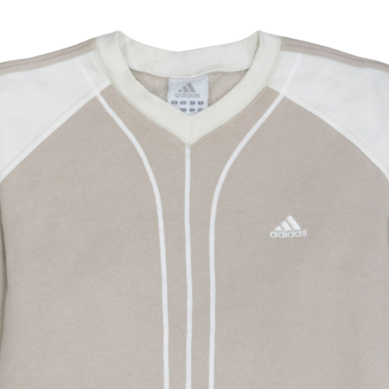 Adidas Boys Beige V-Neck Pullover Sweatshirt Size 176 Long Sleeve