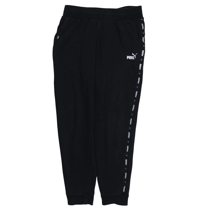 Puma Men's Black Jogger Trousers M Regular Fit Side Stripe
