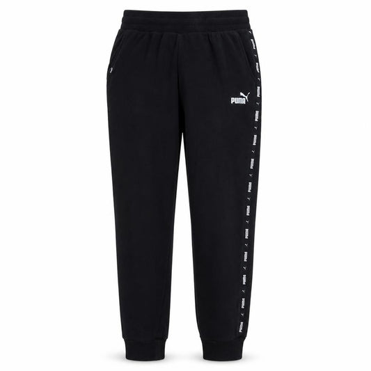 Front view of Puma Men's Black Jogger Trousers M Regular Fit Side Stripe