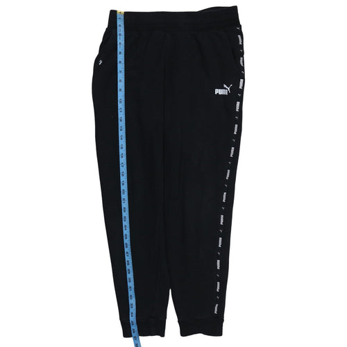 Puma Men's Black Jogger Trousers M Regular Fit Side Stripe