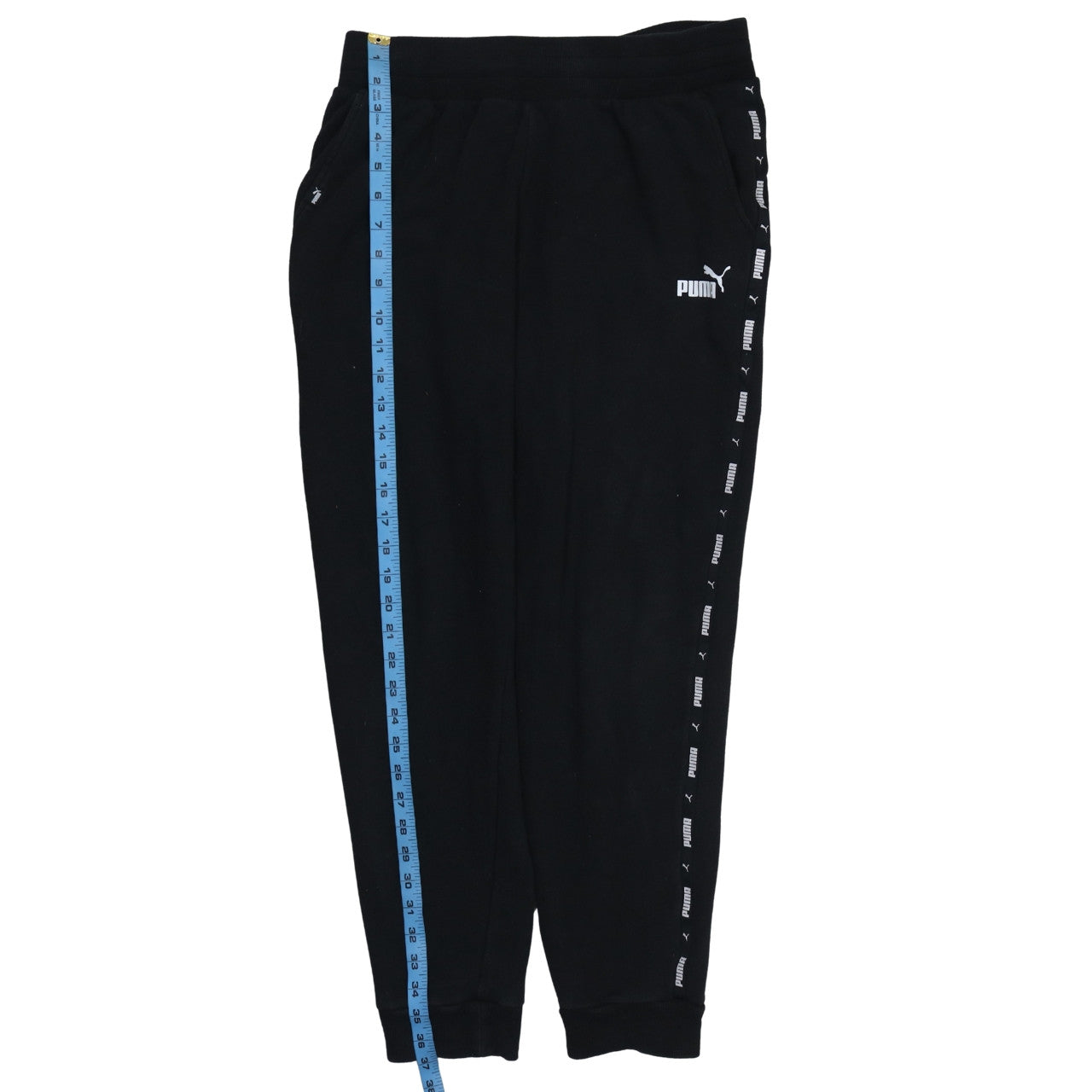 Puma Men's Black Jogger Trousers M Regular Fit Side Stripe