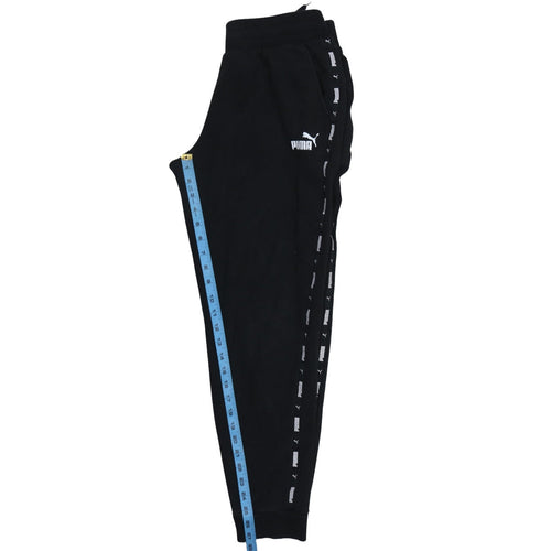 Puma Men's Black Jogger Trousers M Regular Fit Side Stripe