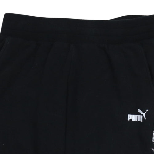 Puma Men's Black Jogger Trousers M Regular Fit Side Stripe
