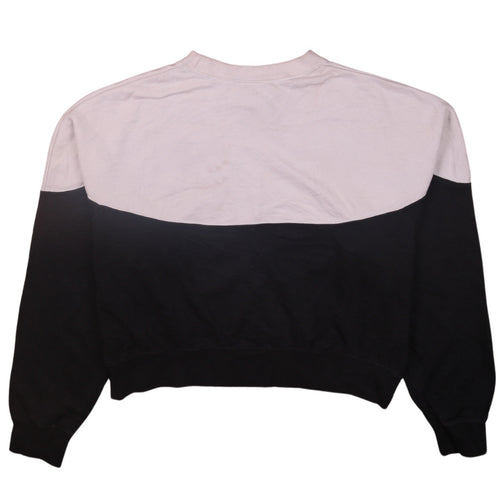 Nike Women Black and White Colourblock Crew Neck Pullover Sweatshirt XXL