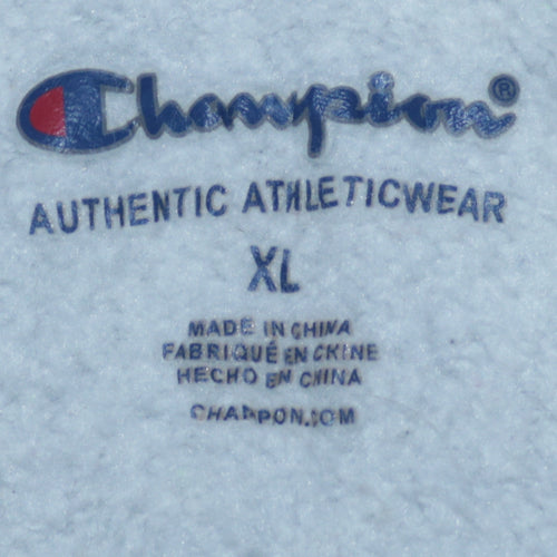 Champion Men's Grey XL Pullover Hoodie Embroidered Logo Sports Style