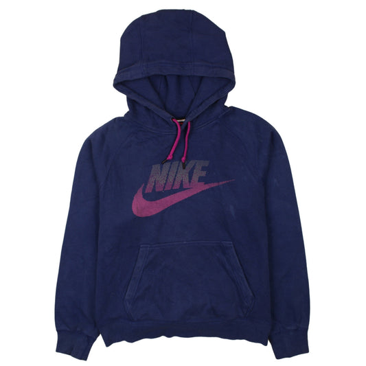 Nike Men's Blue Pullover Hoodie M Graphic Logo Fleece Sweatshirt