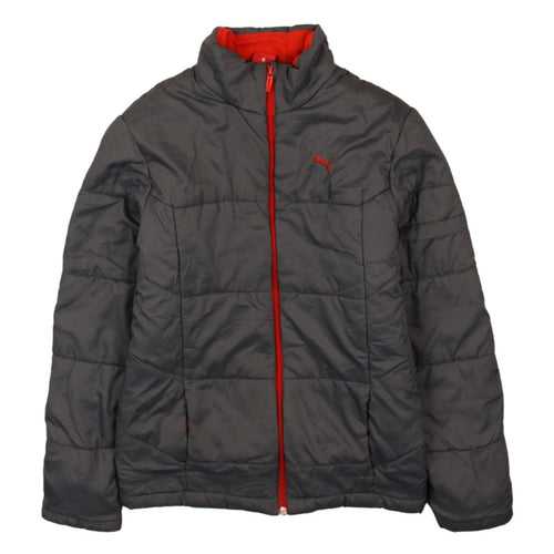 Puma Boys Grey Puffer Jacket 164 Winter Full Zip Quilted Coat