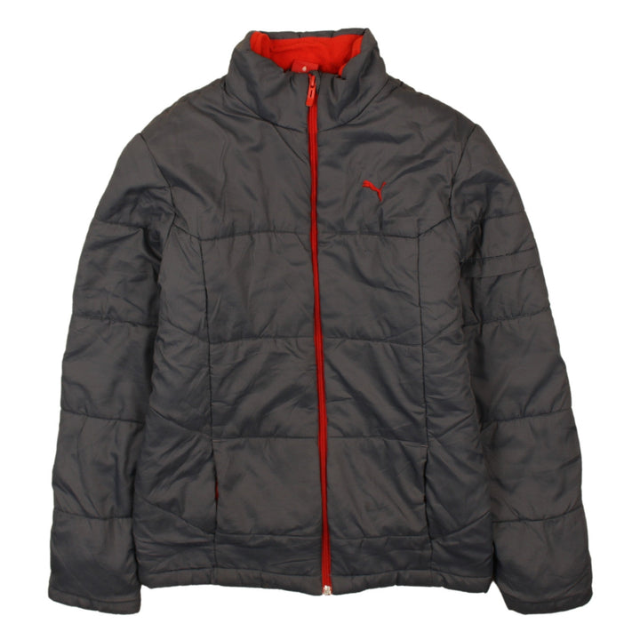 Puma Boys Grey Puffer Jacket 164 Winter Full Zip Quilted Coat