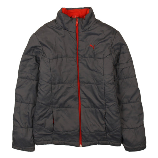Puma Boys Grey Puffer Jacket 164 Winter Full Zip Quilted Coat