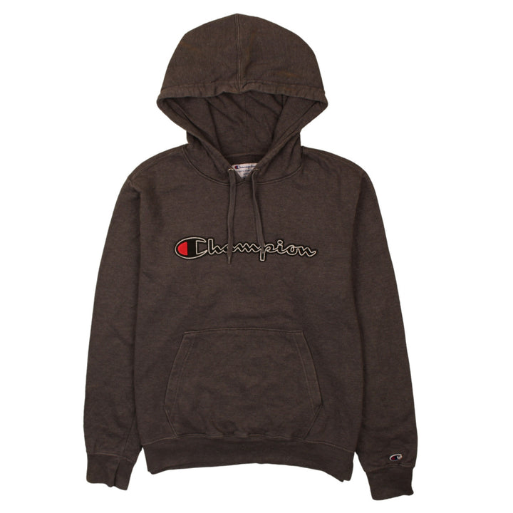 Champion Men's Brown Pullover Hoodie M Logo Fleece Sweatshirt