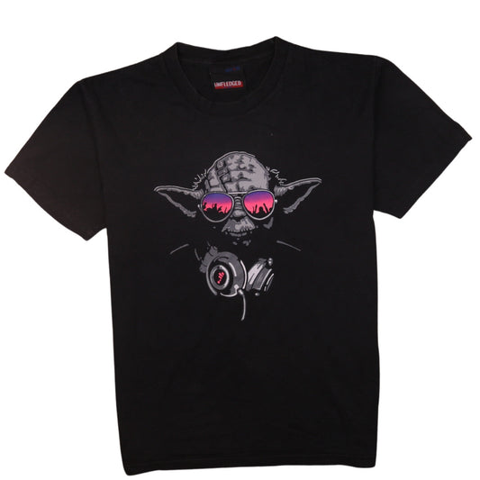 Unfledged Men’s Black Star Wars Yoda DJ Graphic Print T-Shirt Size L