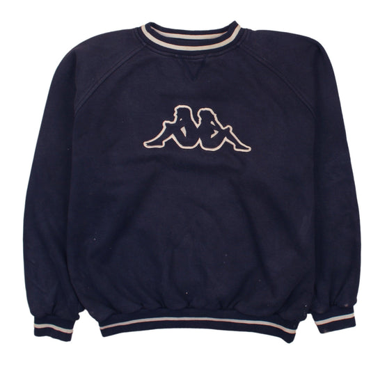 Kappa Mens Blue Large Logo Crew Neck Pullover Sweatshirt