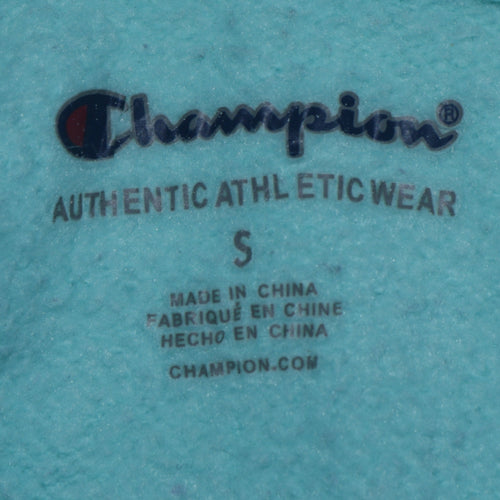 Champion Girls Aqua Blue Pullover Hoodie Small - Embroidered Logo, Fleece Lined