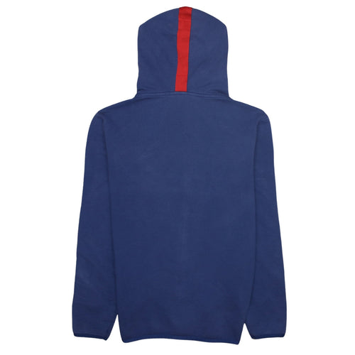 FC Barcelona Men's Blue XL Full Zip Hoodie with Logo